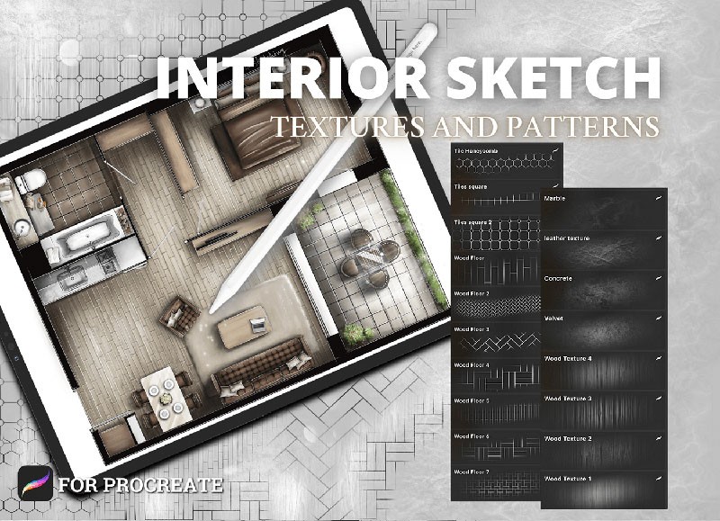 Procreate室内设计纹理笔刷 - 笔刷下载 -
