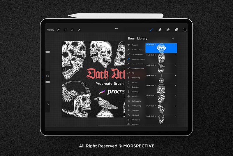 街头潮流骷髅头图案Procreate笔刷 - 笔刷下载 -