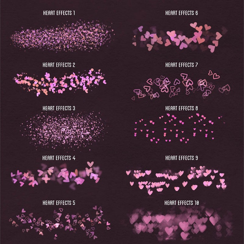 80个浪漫爱心主题Procreate笔刷套装 - 笔刷下载 -