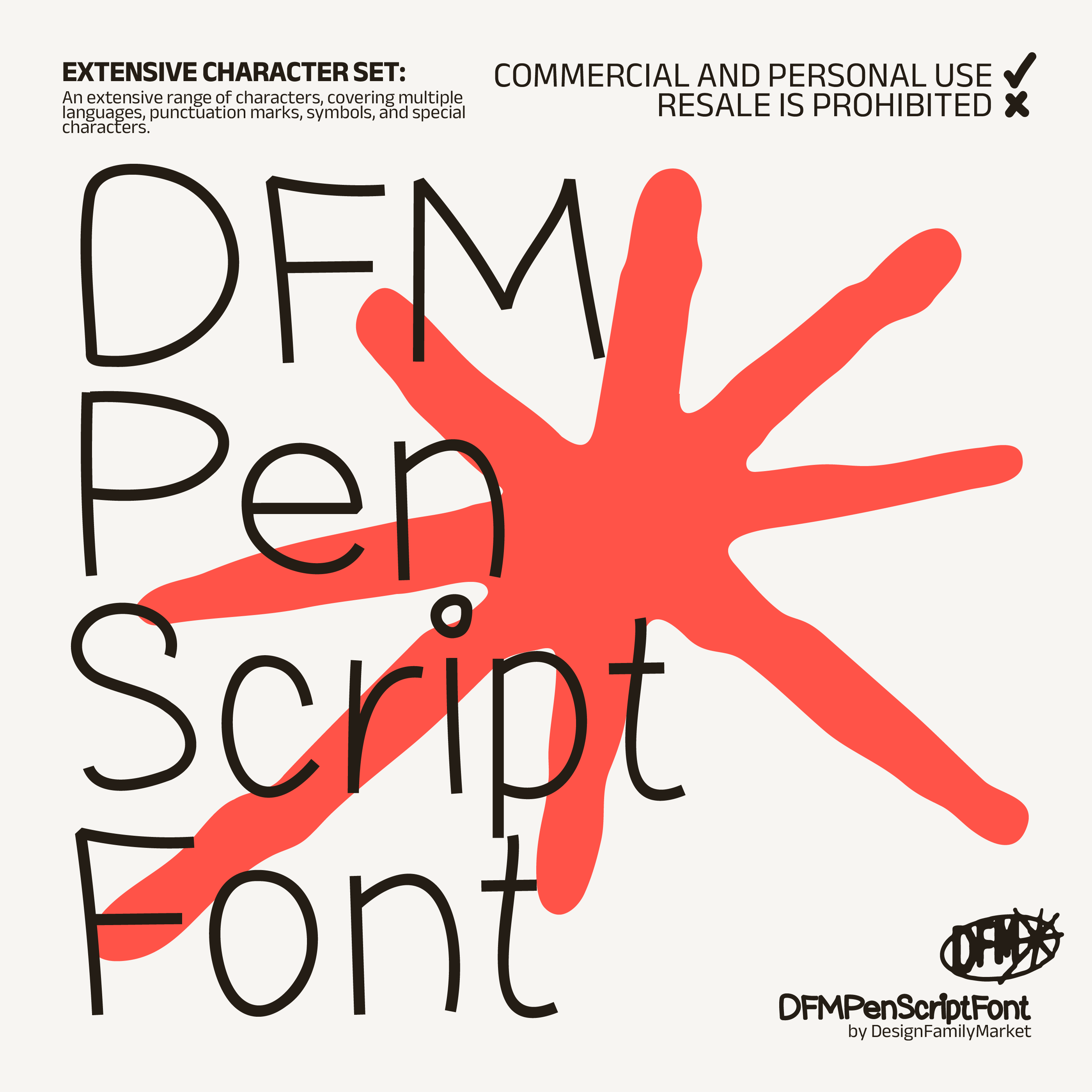 DFM Pen Script Font手绘线性涂鸦字体，免费商用字体 - 字体下载 -