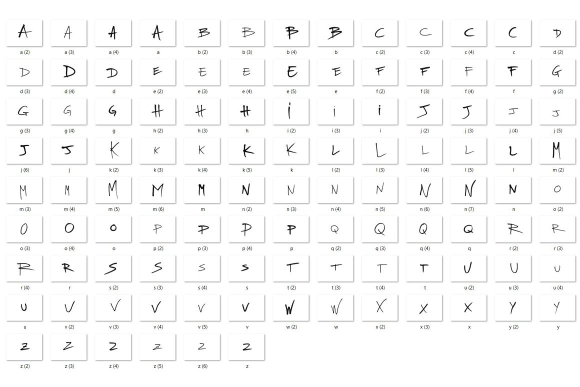 150+马克笔涂鸦风字母数字图片素材PNG - PS图案 -