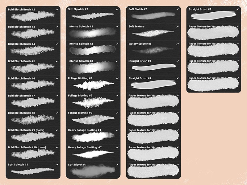 70+Procreate逼真的水彩画笔套装 - 笔刷下载 -