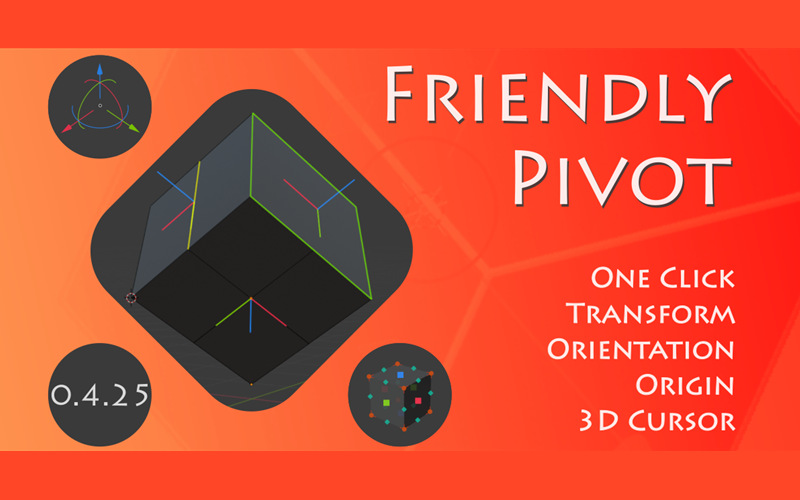 【Blender插件】Friendly Pivot v0.4.25 坐标轴移动修改_