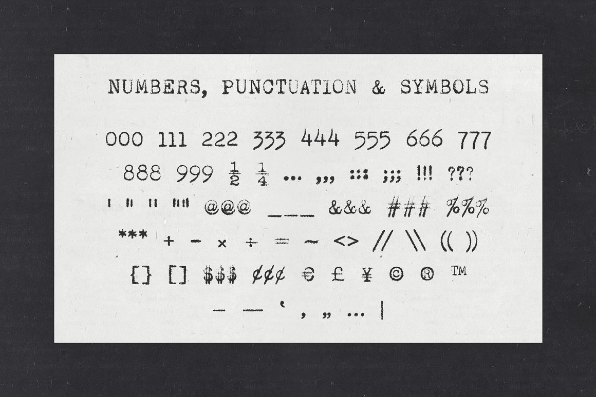 复古做旧喷墨手写打字机效果品牌Logo标题衬线英文字体素材 Corpus Typewriter Font（9021） -