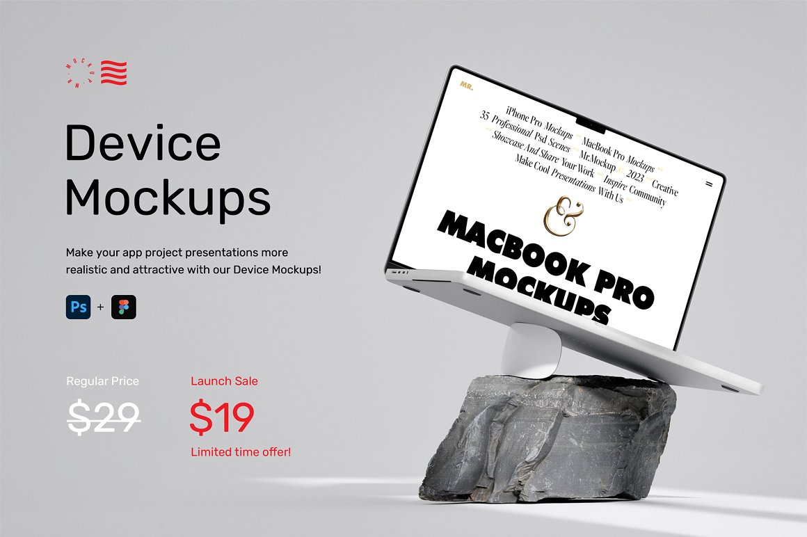 35款高级苹果iPhone 15 Pro手机MacBook笔记本电脑屏幕演示PSD样机模板 Device Mockups – iPhone and MacBook（9126） -