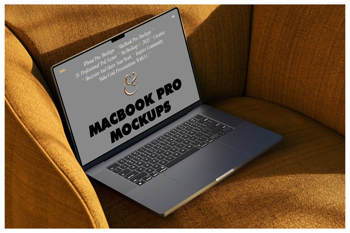 35款高级苹果iPhone 15 Pro手机MacBook笔记本电脑屏幕演示PSD样机模板 Device Mockups – iPhone and MacBook（9126） -