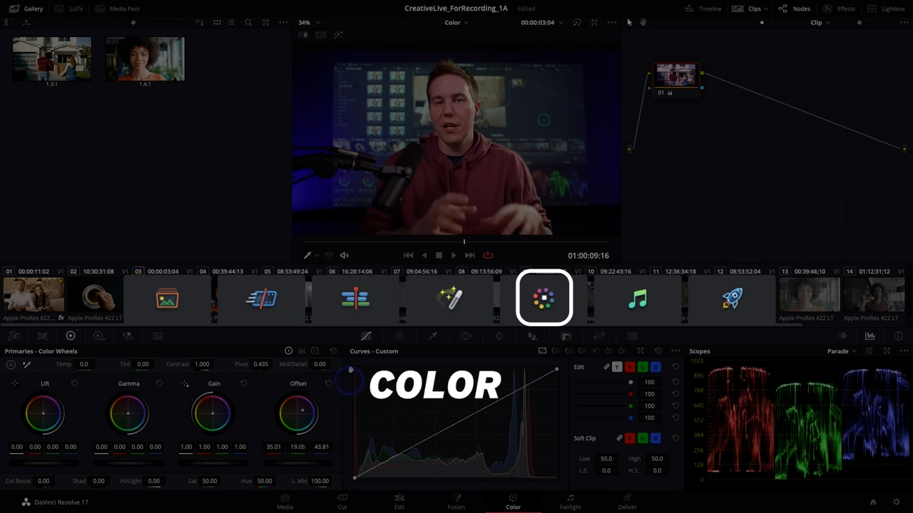 CreativeLive 达芬奇专业级调色课程 Color Correction in DaVinci Resolve（9153） -