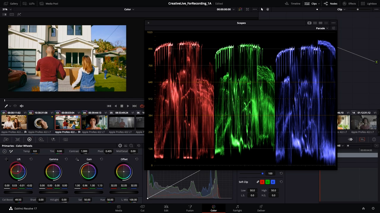 CreativeLive 达芬奇专业级调色课程 Color Correction in DaVinci Resolve（9153） -