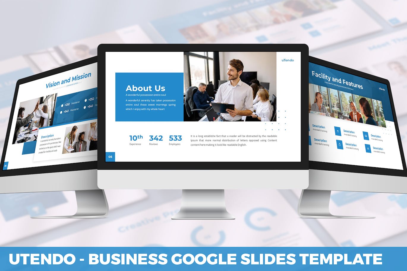 现代商业主题Google幻灯片演示文稿模板 Utendo &#8211; Business Google Slides Template