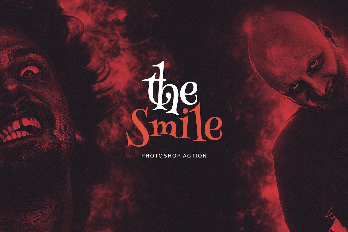 万圣节恐怖效果照片处理Photoshop动作 The Smile Photoshop Action