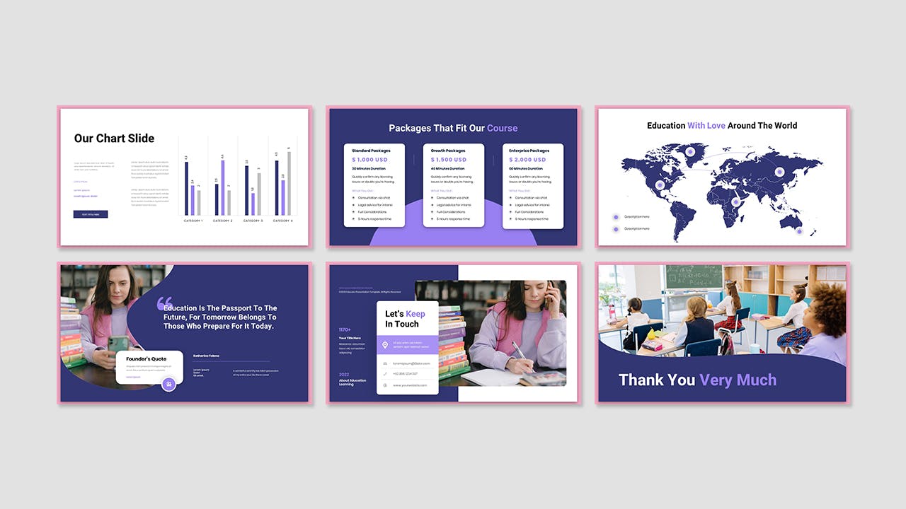 学习教育课件演示文稿PPT模板 Educare Education Presentation PowerPoint Template