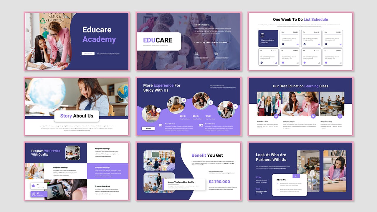 学习教育课件演示文稿PPT模板 Educare Education Presentation PowerPoint Template