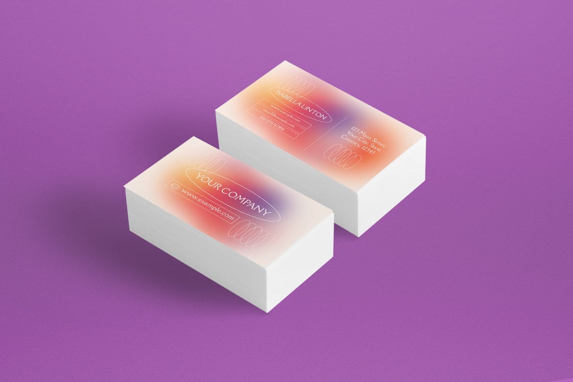 米色渐变名片模板 Beige Gradient Business Card