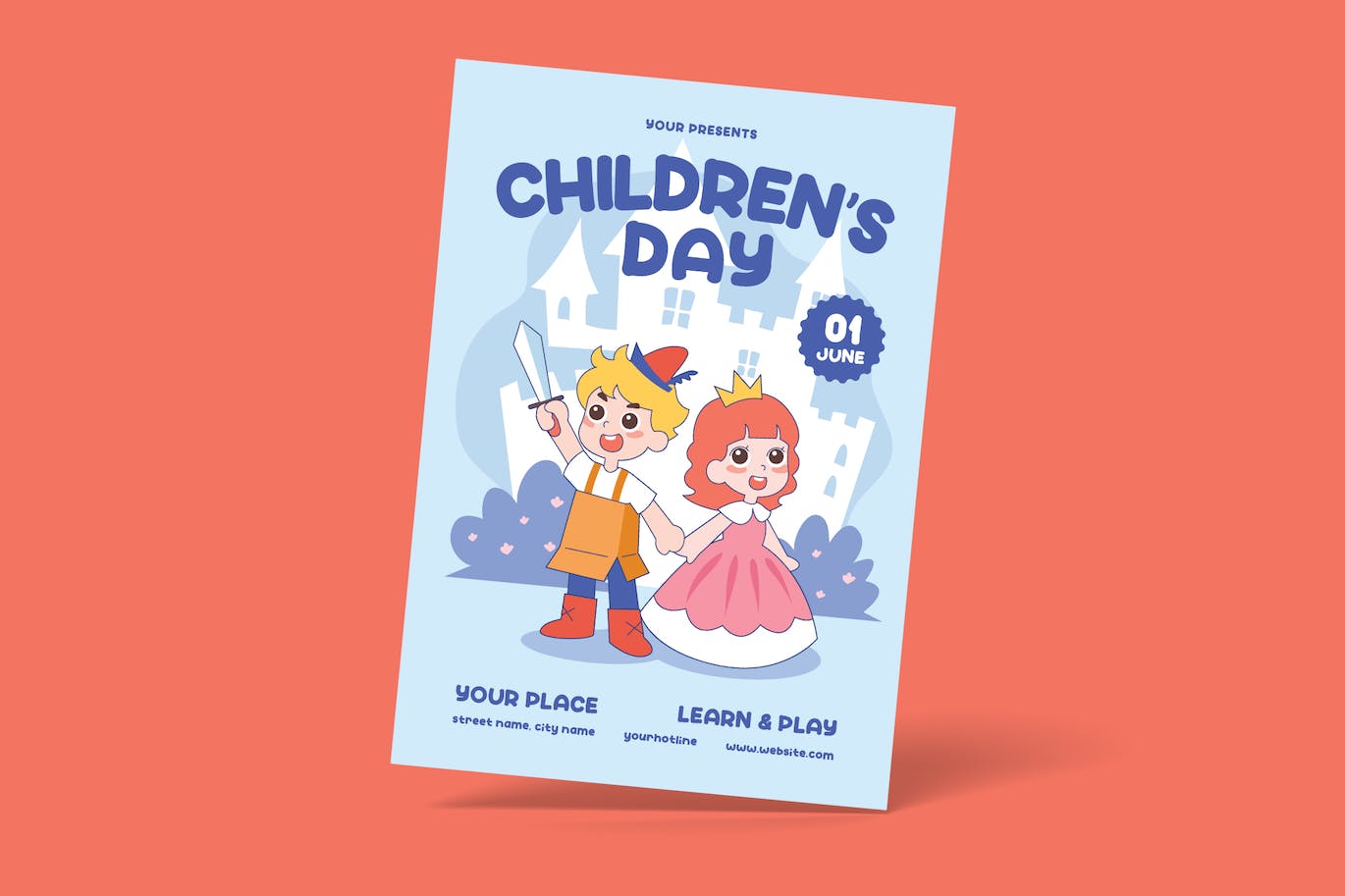 儿童节卡通宣传单素材 Happy Children&#8217;s Day Flyer