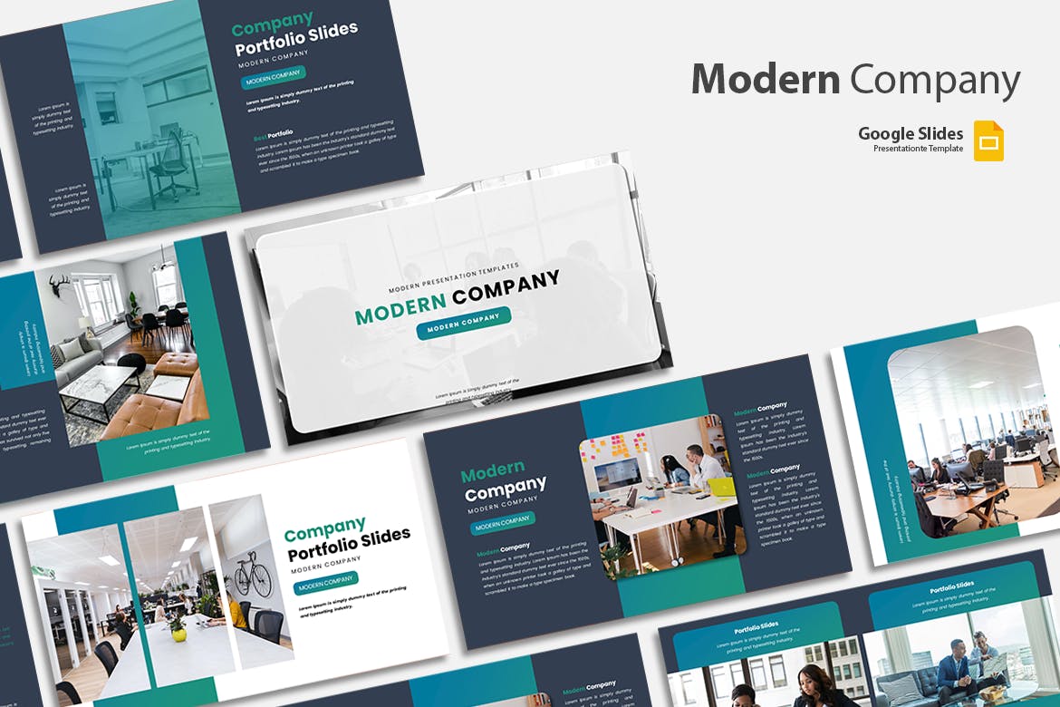 新兴企业会议谷歌幻灯片设计模板 Modern Company Persentation Google Slide Template