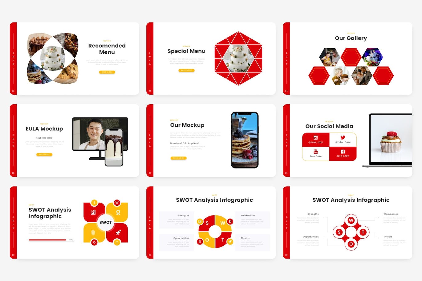 食品和餐厅Google幻灯片模板素材 Eula – Food And Restaurant Google Slides Template