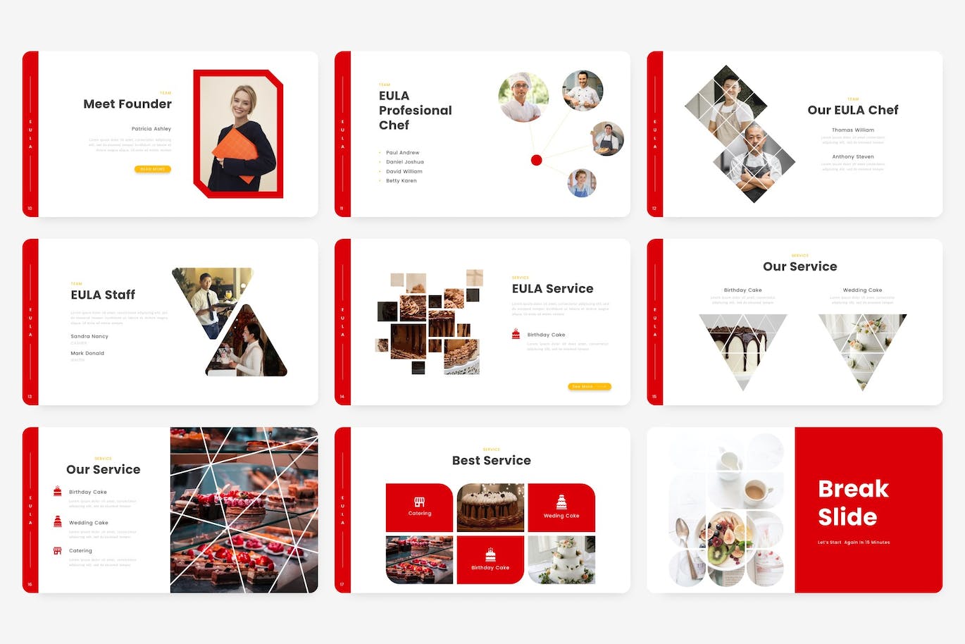 食品和餐厅Google幻灯片模板素材 Eula – Food And Restaurant Google Slides Template