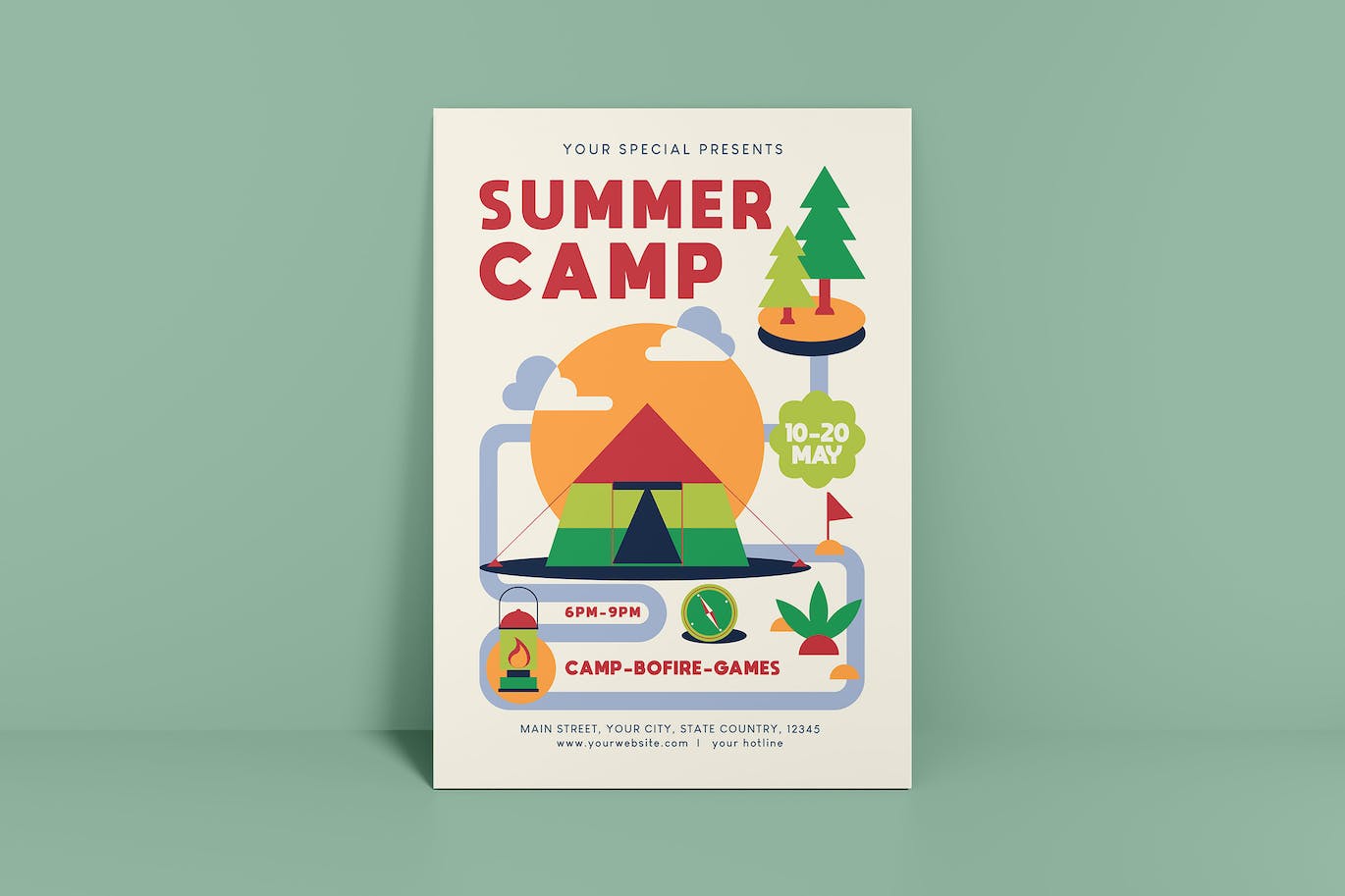 暑期夏令营传单设计模板 Summer Camp Flyer