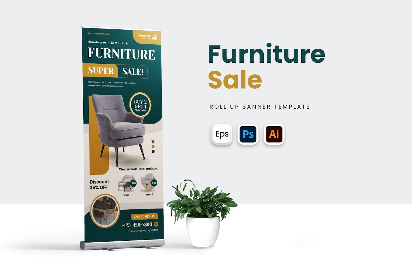 家具销售易拉宝模板 Furniture Sale Roll Up Banner