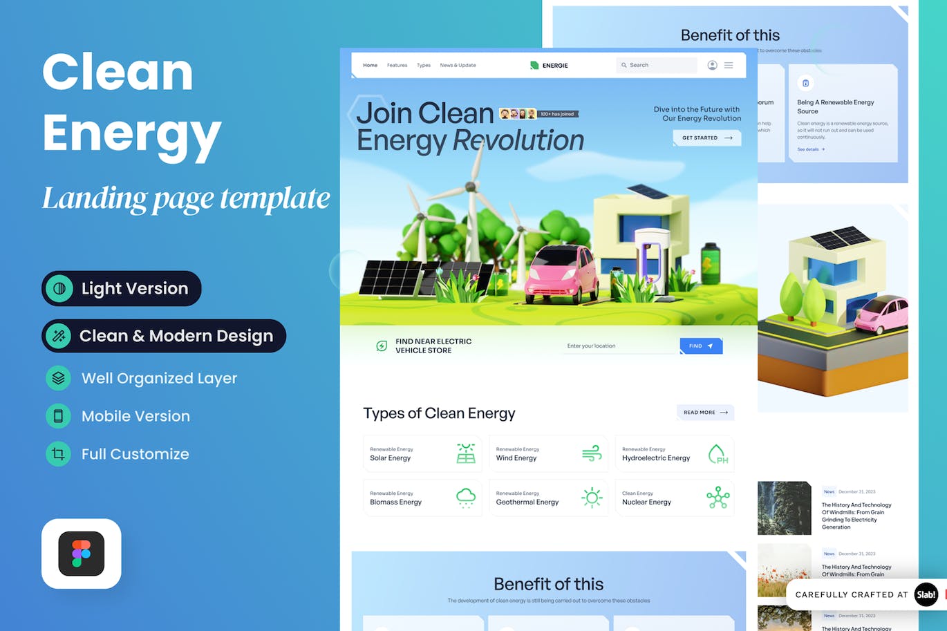 清洁能源网站着陆页设计模板 Energie &#8211; Clean Energy Landing Page