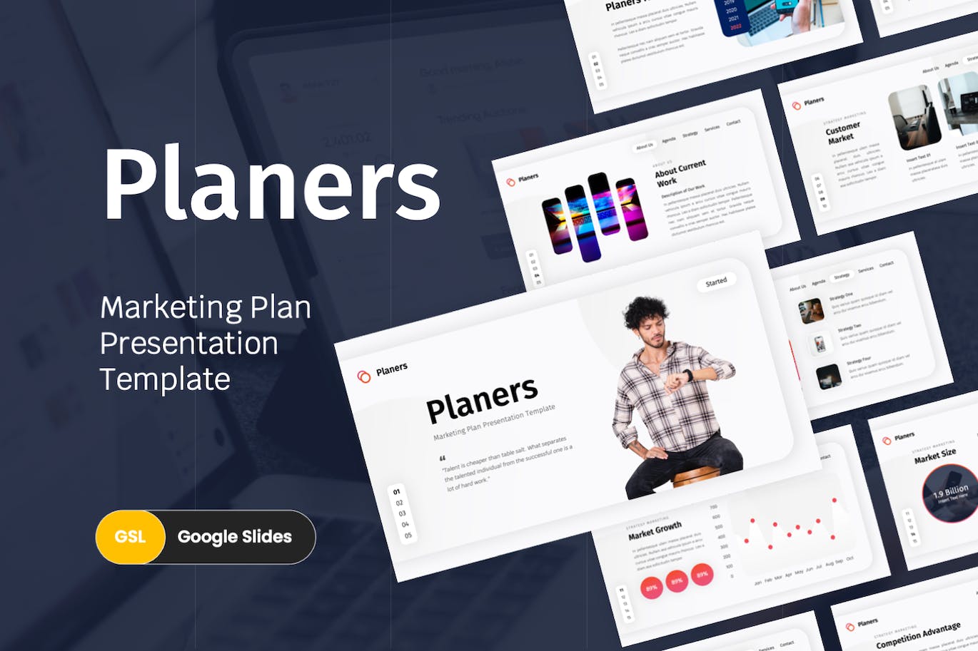 营销计划方案Google幻灯片模板 Planers &#8211; Marketing Plan Google Slides Template