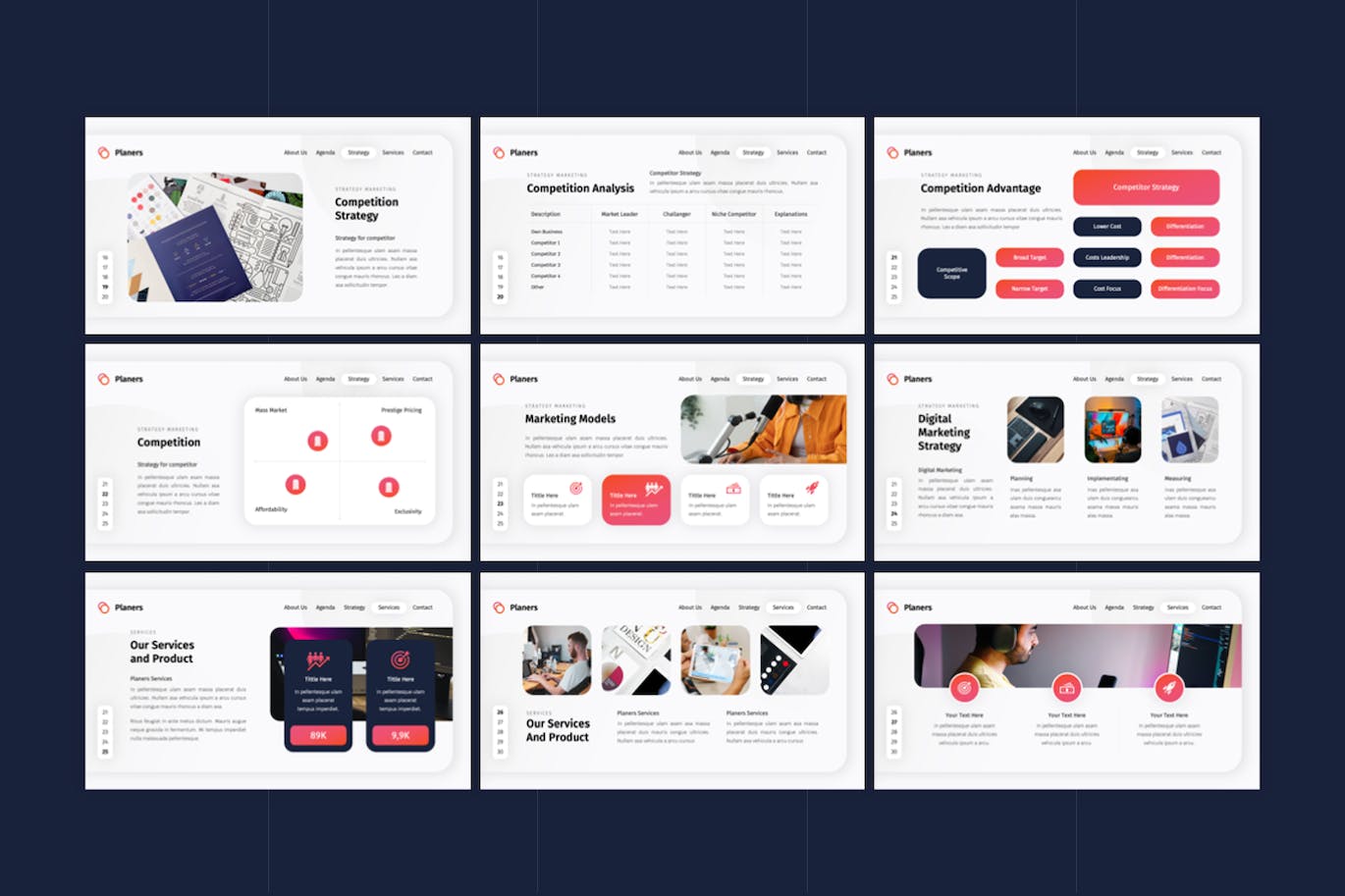 营销计划方案Google幻灯片模板 Planers &#8211; Marketing Plan Google Slides Template