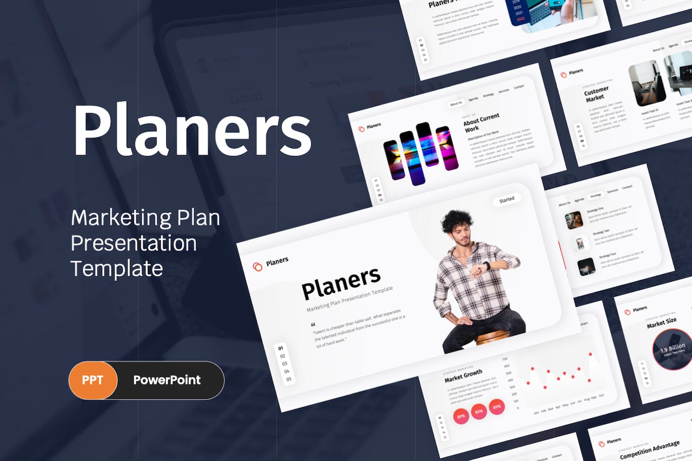 营销计划方案PPT幻灯片设计模板 Planers &#8211; Marketing Plan PowerPoint Template