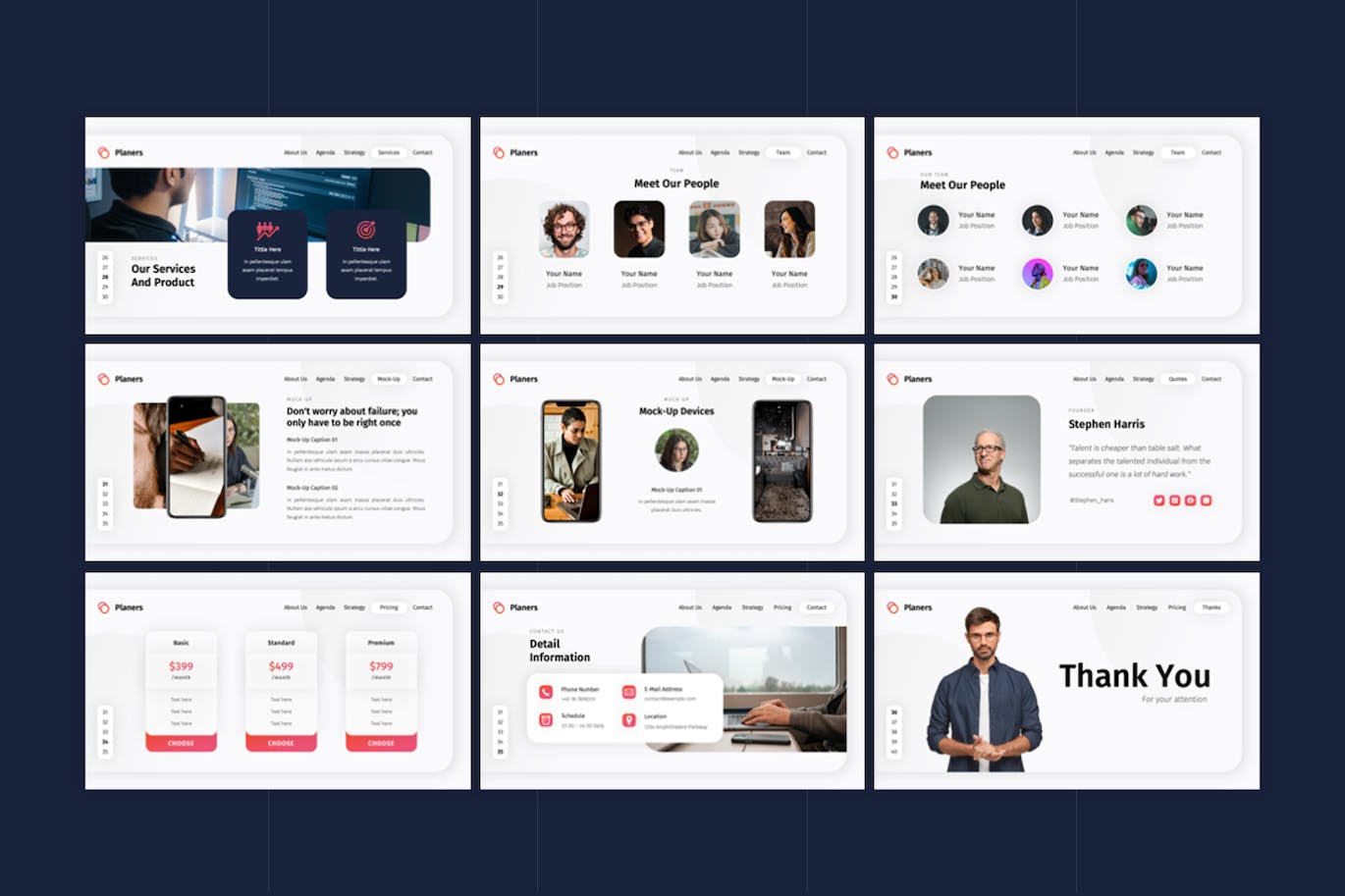 营销计划方案PPT幻灯片设计模板 Planers &#8211; Marketing Plan PowerPoint Template