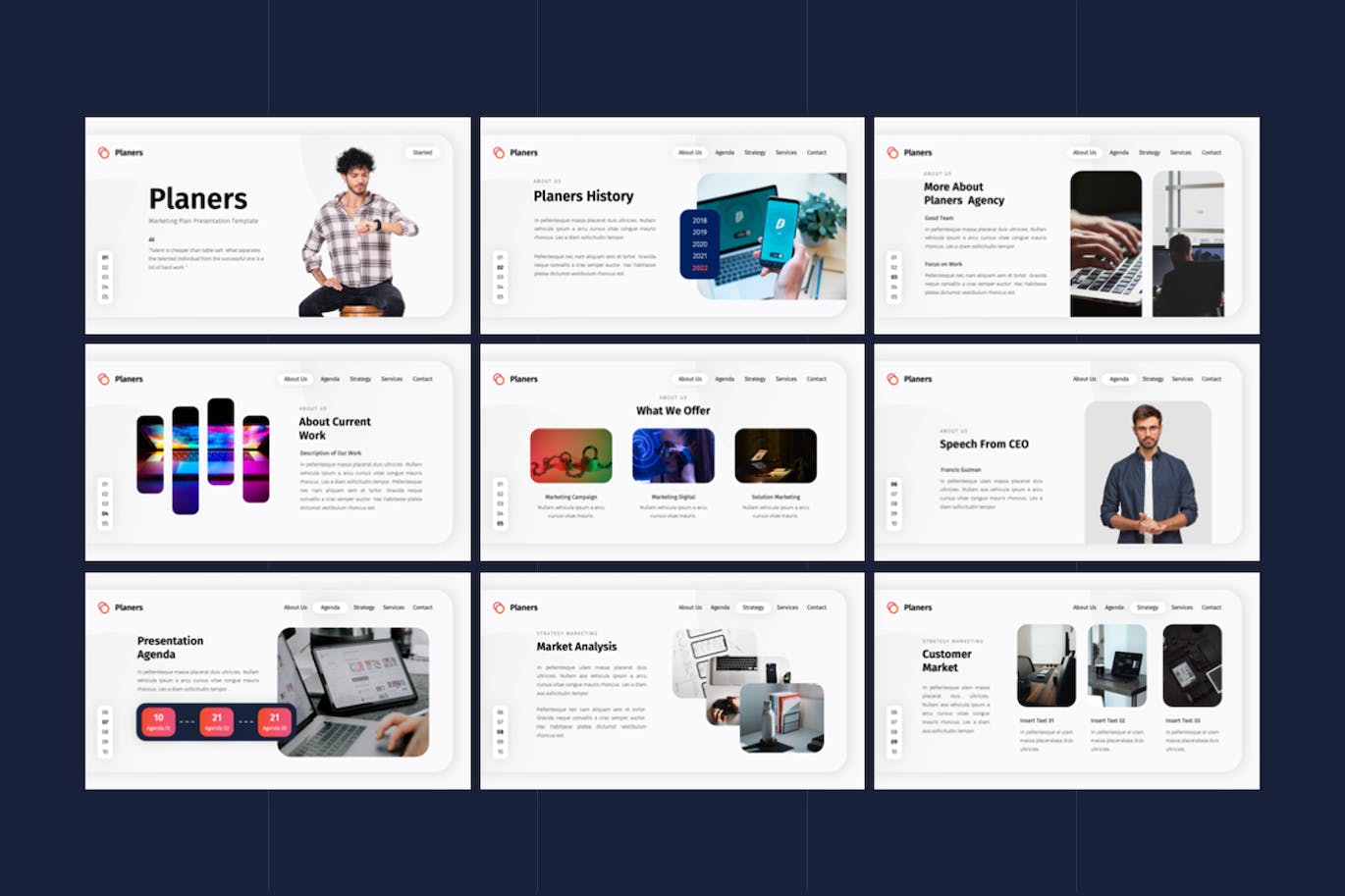 营销计划方案PPT幻灯片设计模板 Planers &#8211; Marketing Plan PowerPoint Template