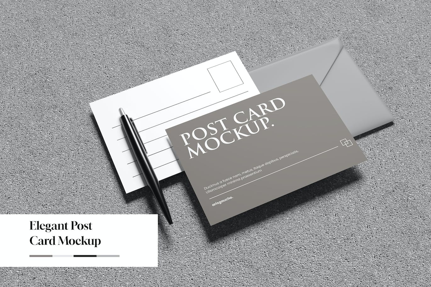 优雅的明信片设计样机模板 Elegant Post Card Mockup