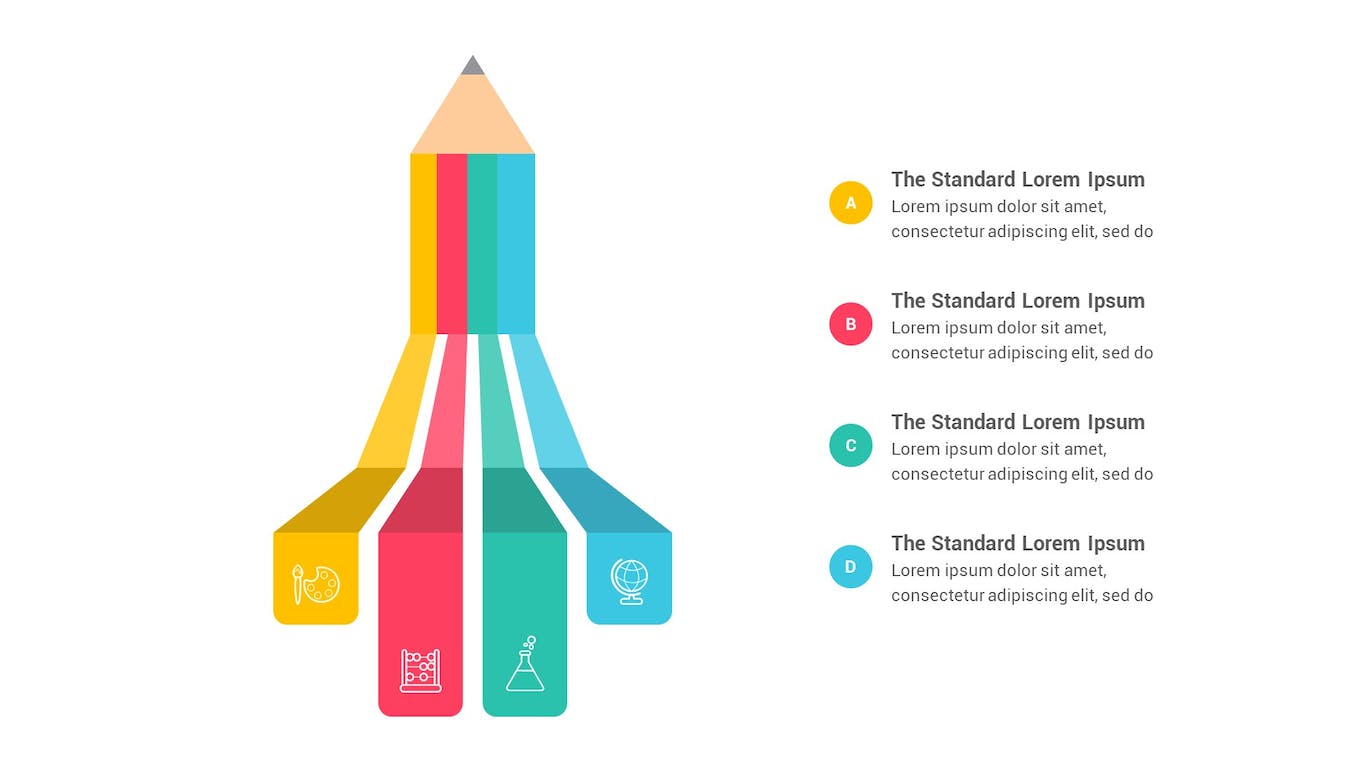 铅笔信息图表Keynote模板下载 Pencil Infographics Keynote Template