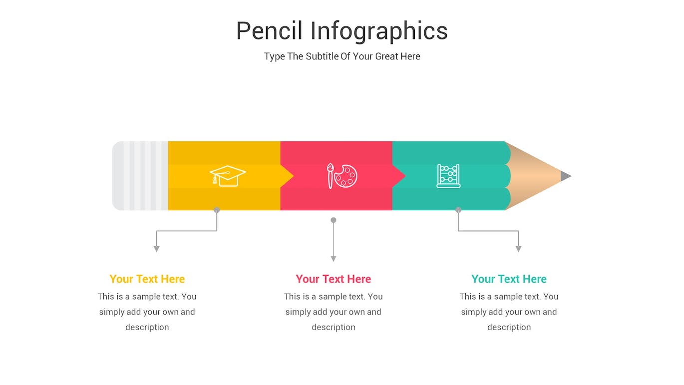 铅笔信息图表Keynote模板下载 Pencil Infographics Keynote Template