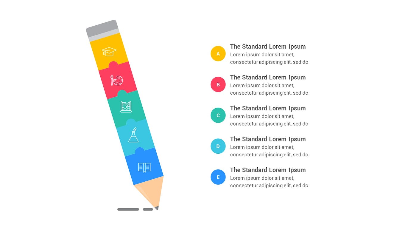 铅笔信息图表Keynote模板下载 Pencil Infographics Keynote Template