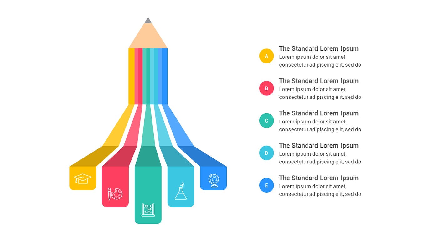 铅笔信息图表Keynote模板下载 Pencil Infographics Keynote Template