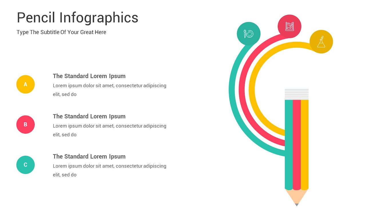 铅笔信息图表Keynote模板下载 Pencil Infographics Keynote Template