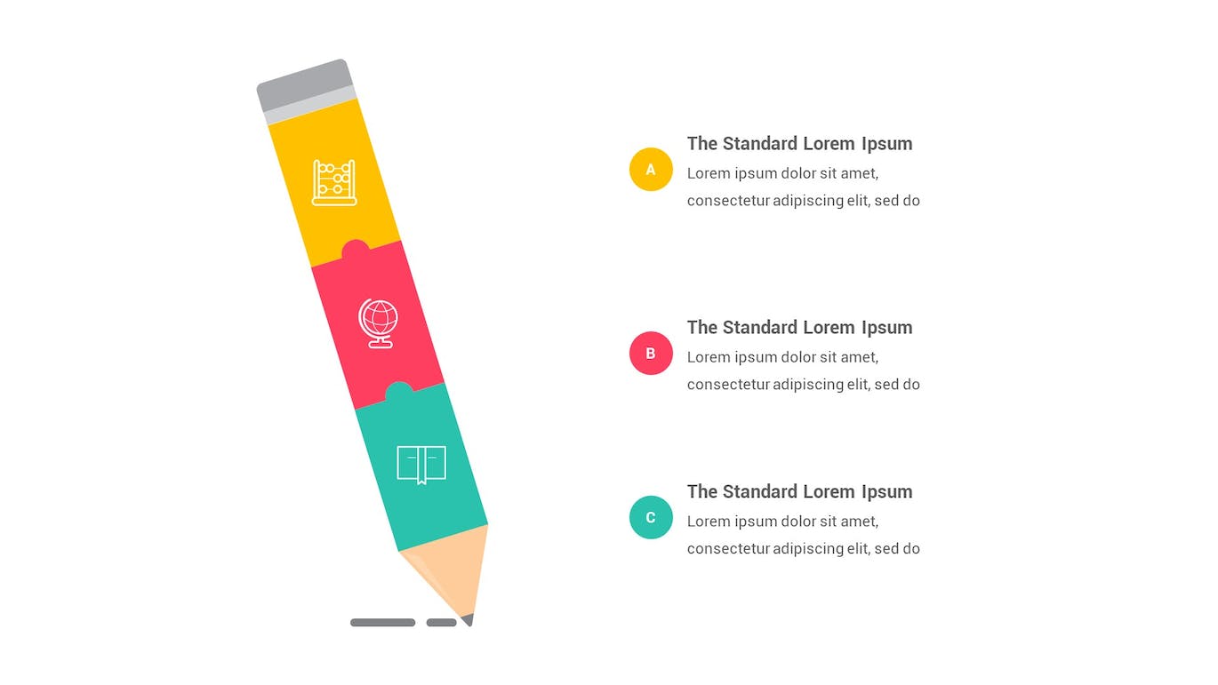 铅笔信息图表Keynote模板下载 Pencil Infographics Keynote Template