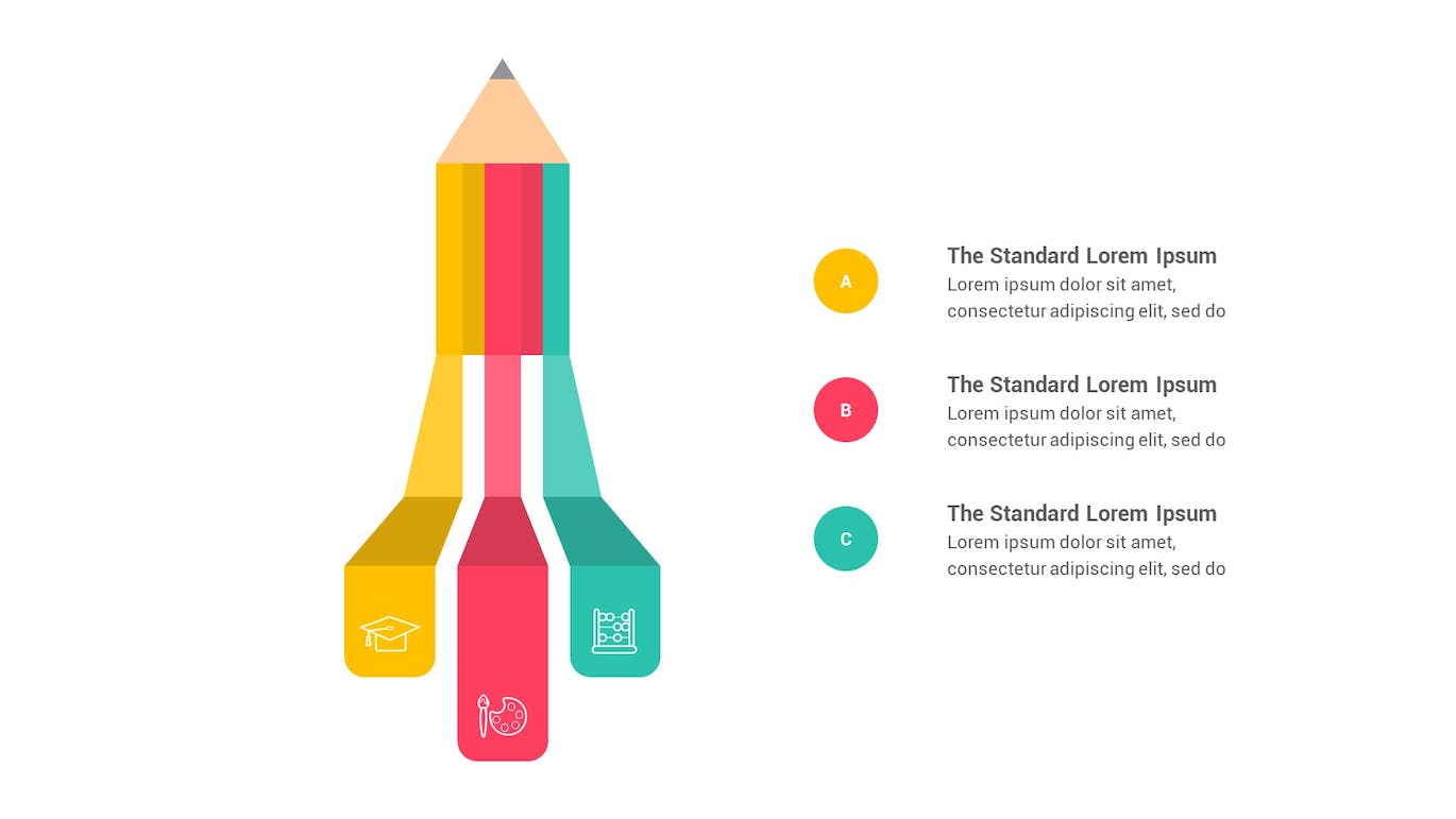 铅笔信息图表Keynote模板下载 Pencil Infographics Keynote Template