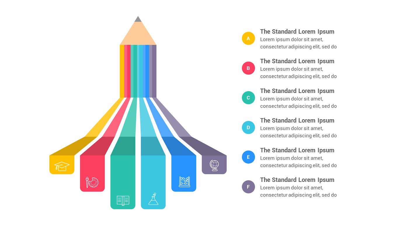 铅笔信息图表Keynote模板下载 Pencil Infographics Keynote Template