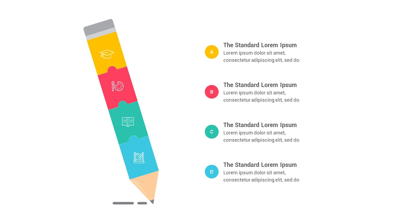 铅笔信息图表Keynote模板下载 Pencil Infographics Keynote Template