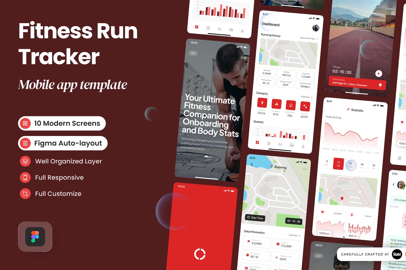 健身跑步追踪器统计应用UI套件 Run it &#8211; Fitness Run Tracker Statistic App UI Kit