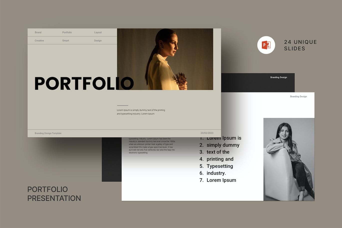 时装设计作品集PPT演示幻灯片模板 Portfolio Presentation Template