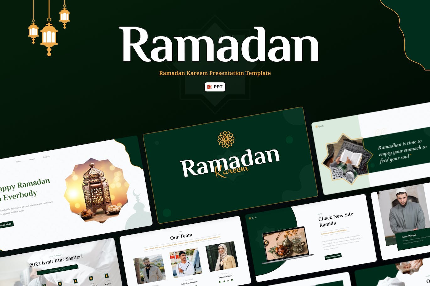 斋月文化主题PPT创意模板 Ramida &#8211; Ramadan Kareem Powerpoint Template