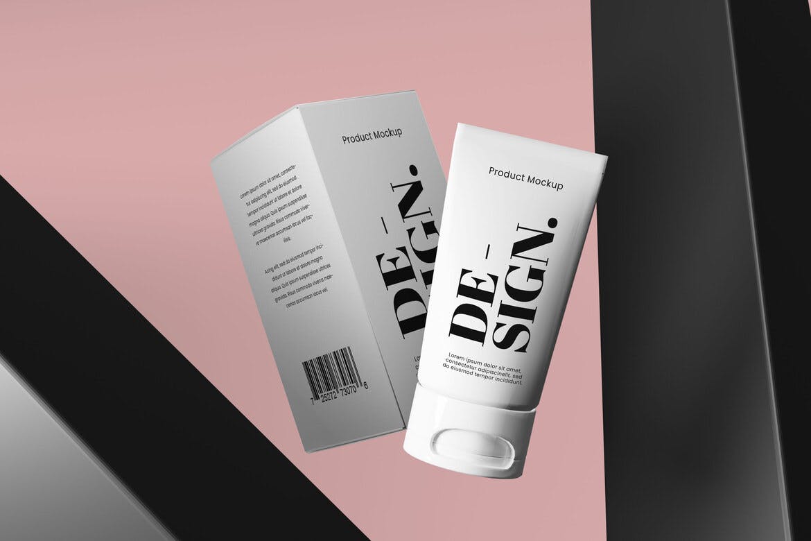 化妆品包装设计展示样机图psd模板 Packaging Cosmetic Mockup