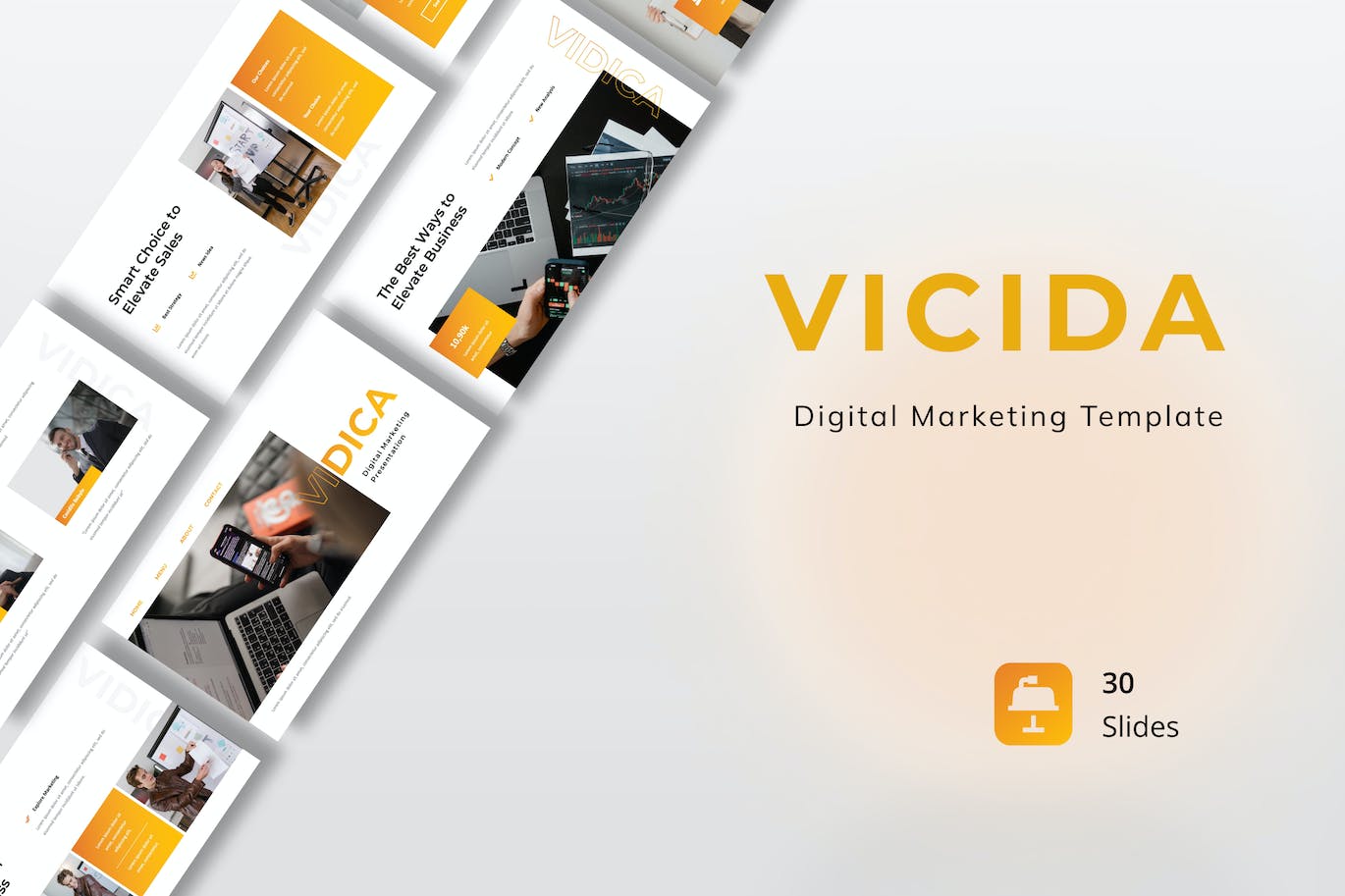 数字营销市场Keynote幻灯片模板素材 Vidica &#8211; Digital Marketing Presentation Keynote