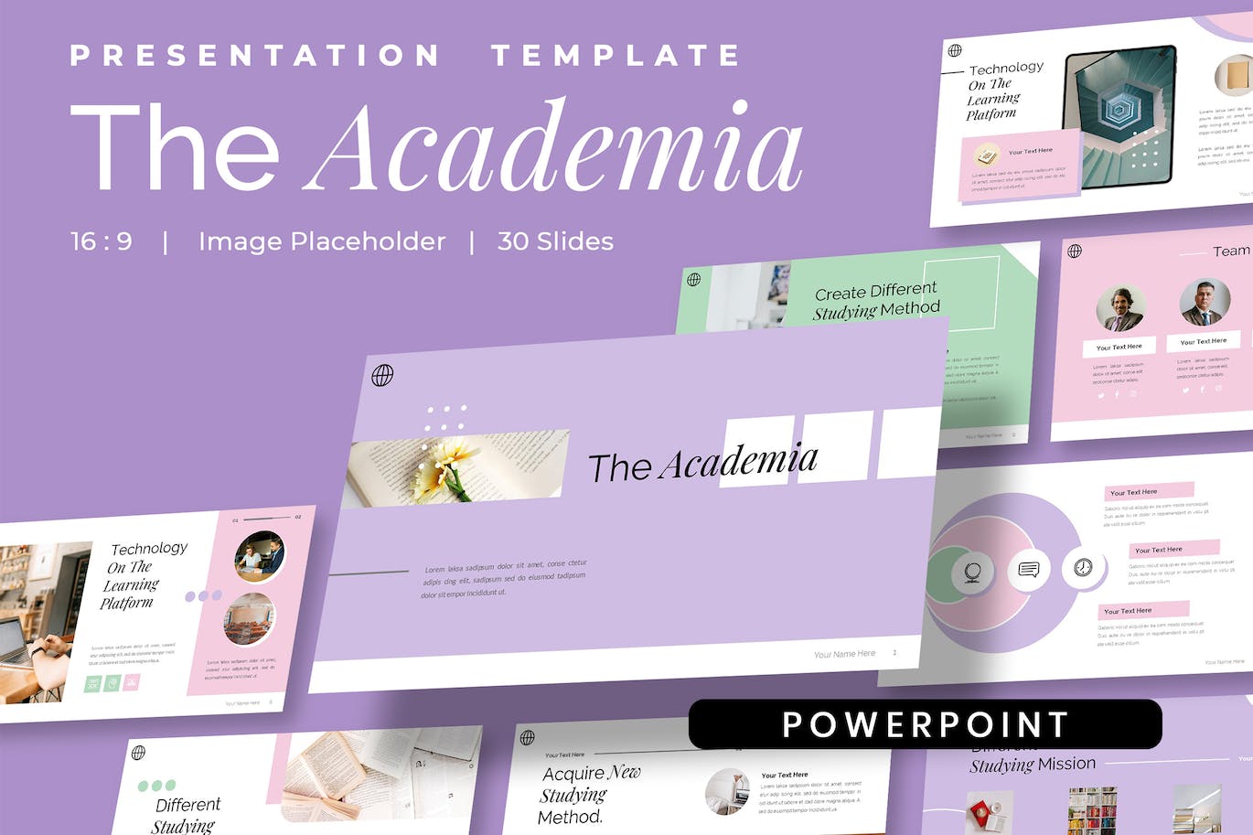 学习教育推广Powerpoint幻灯片模板 Academia &#8211; Study Education Powerpoint Template