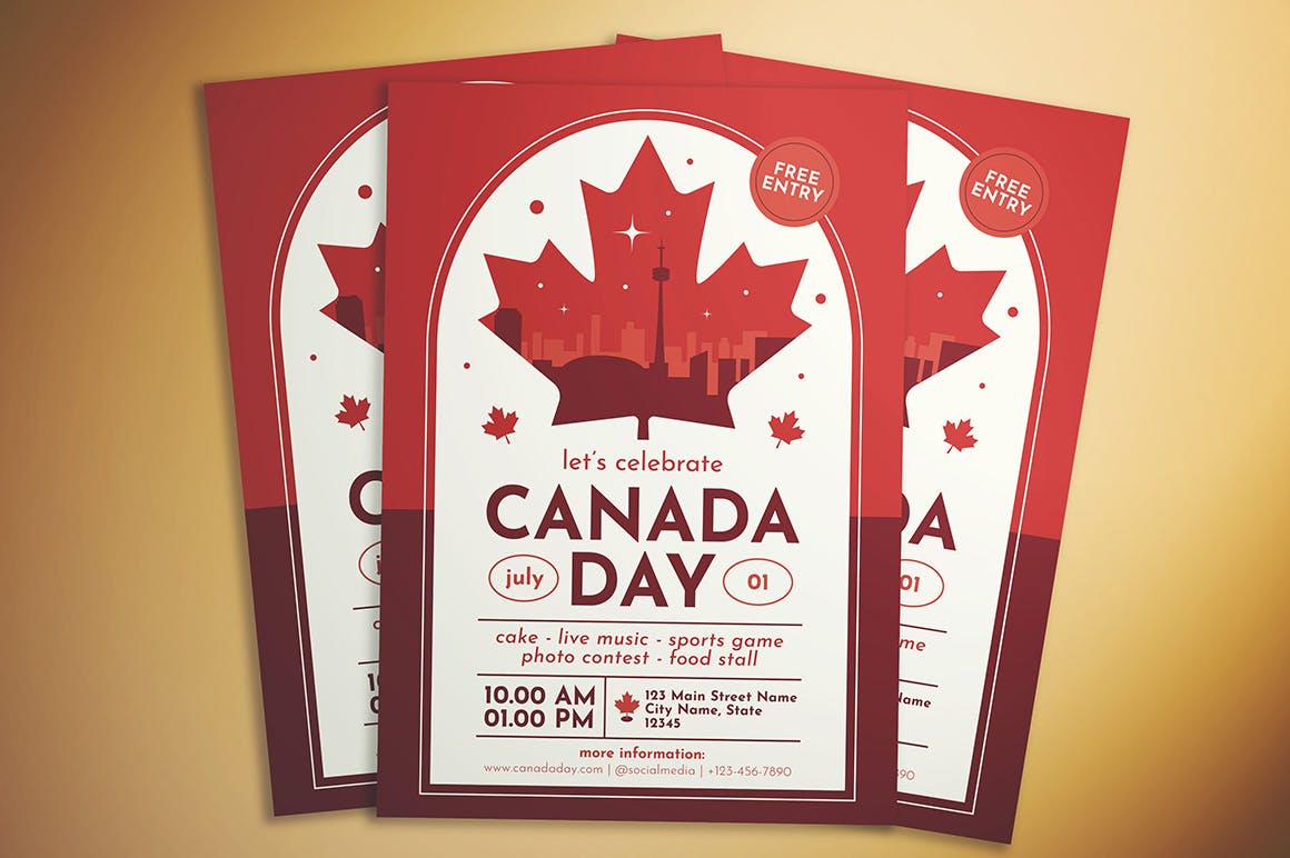 加拿大国庆日宣传单模板 Canada Day Flyer