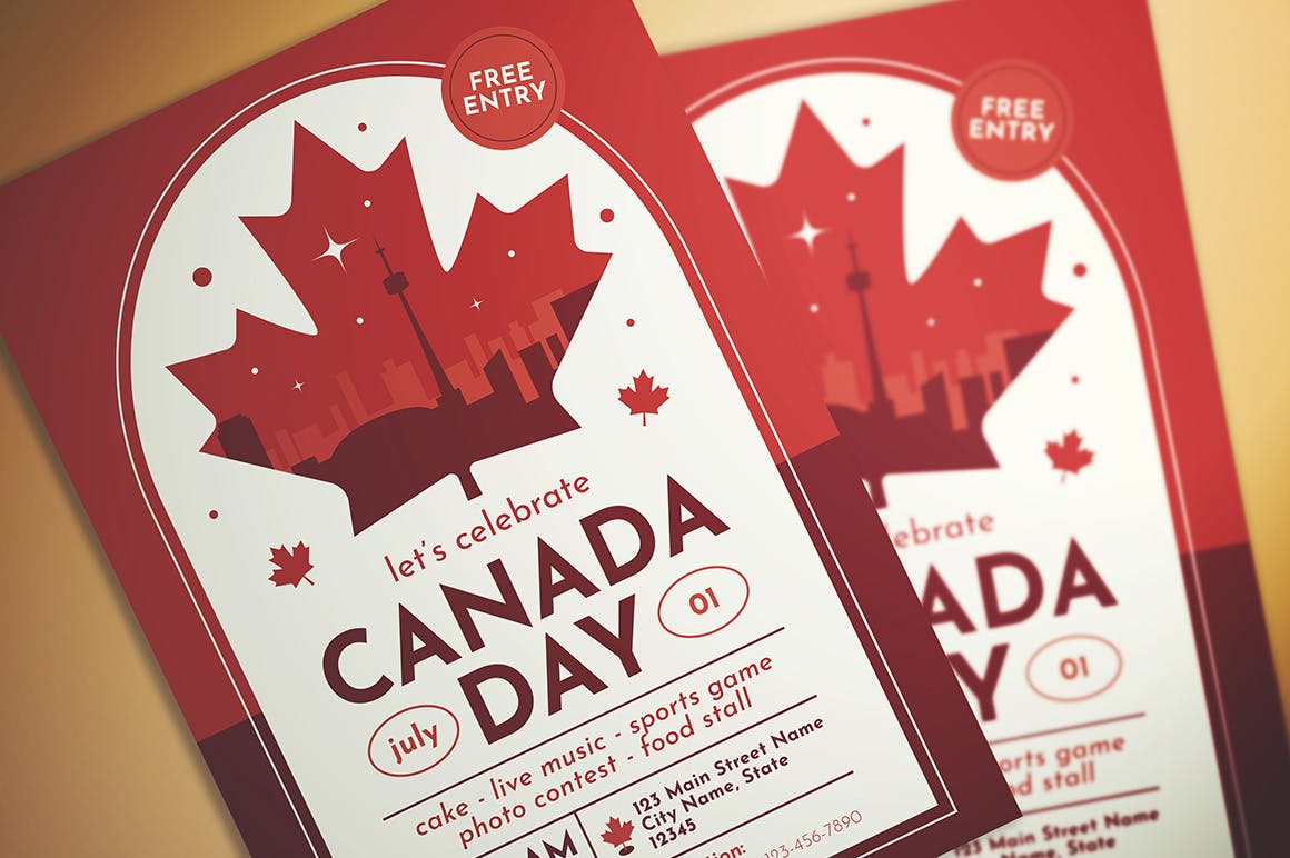 加拿大国庆日宣传单模板 Canada Day Flyer