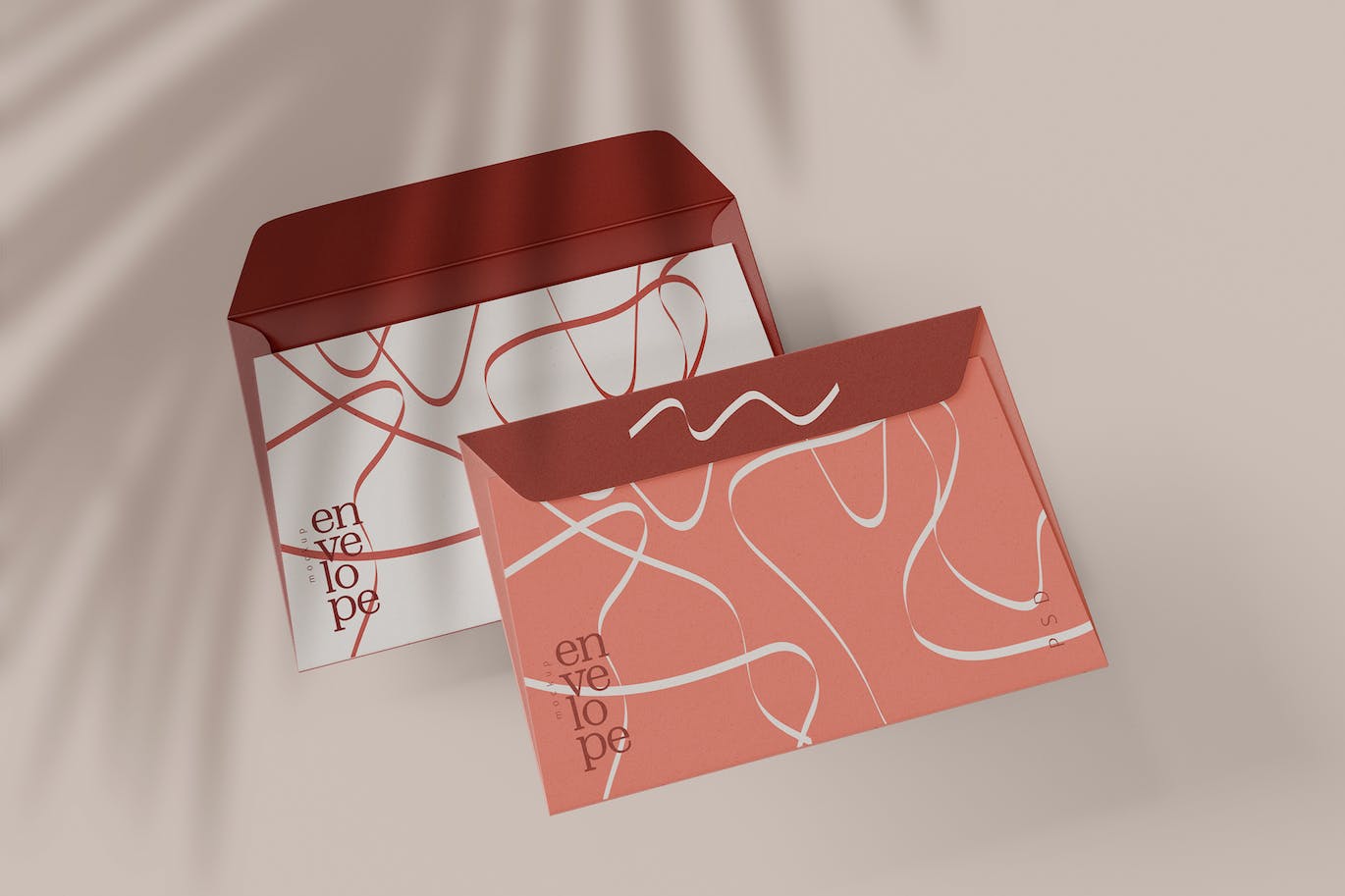 邮件信封设计展示样机图psd模板v2 Envelopes Mockup