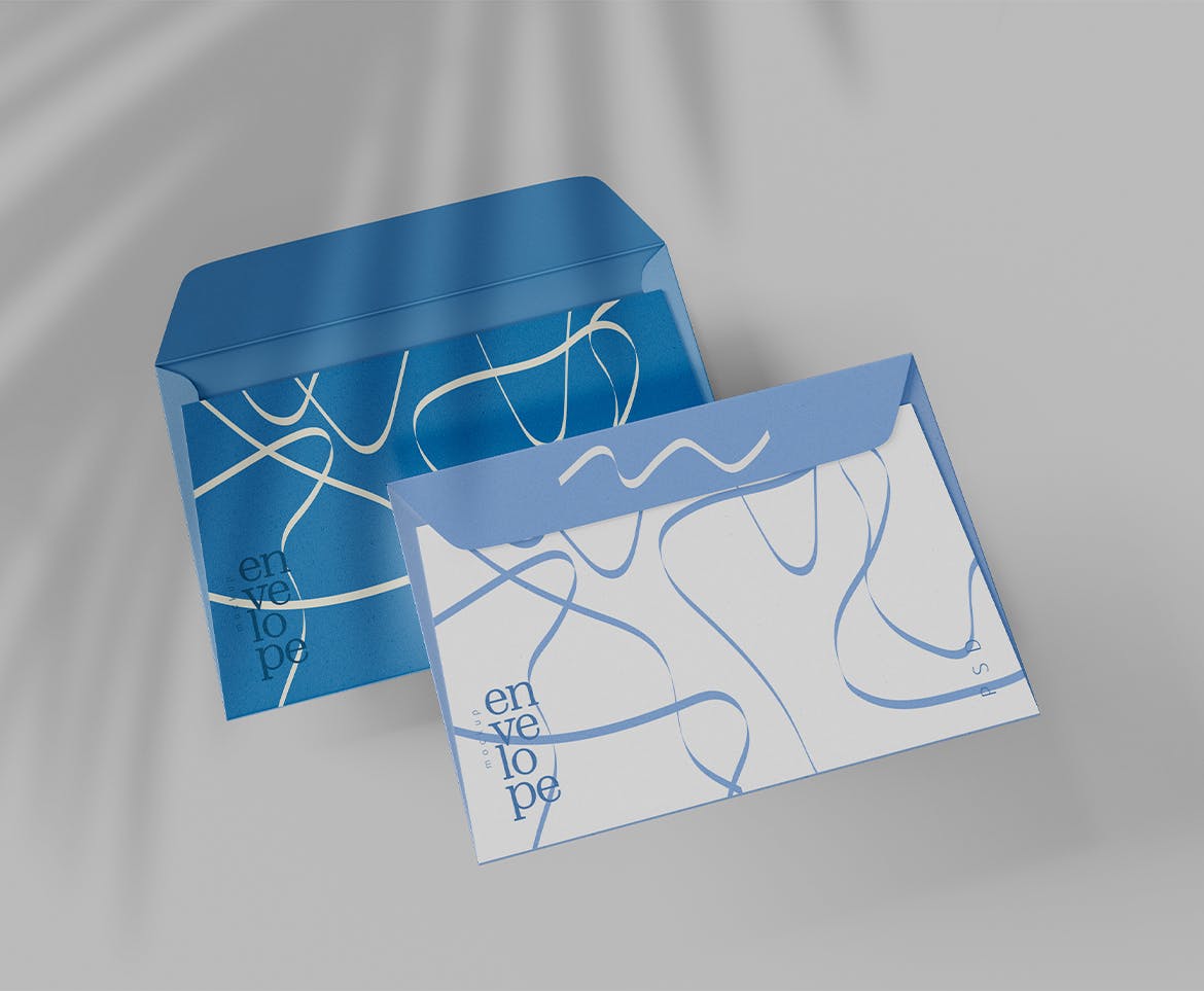 邮件信封设计展示样机图psd模板v2 Envelopes Mockup