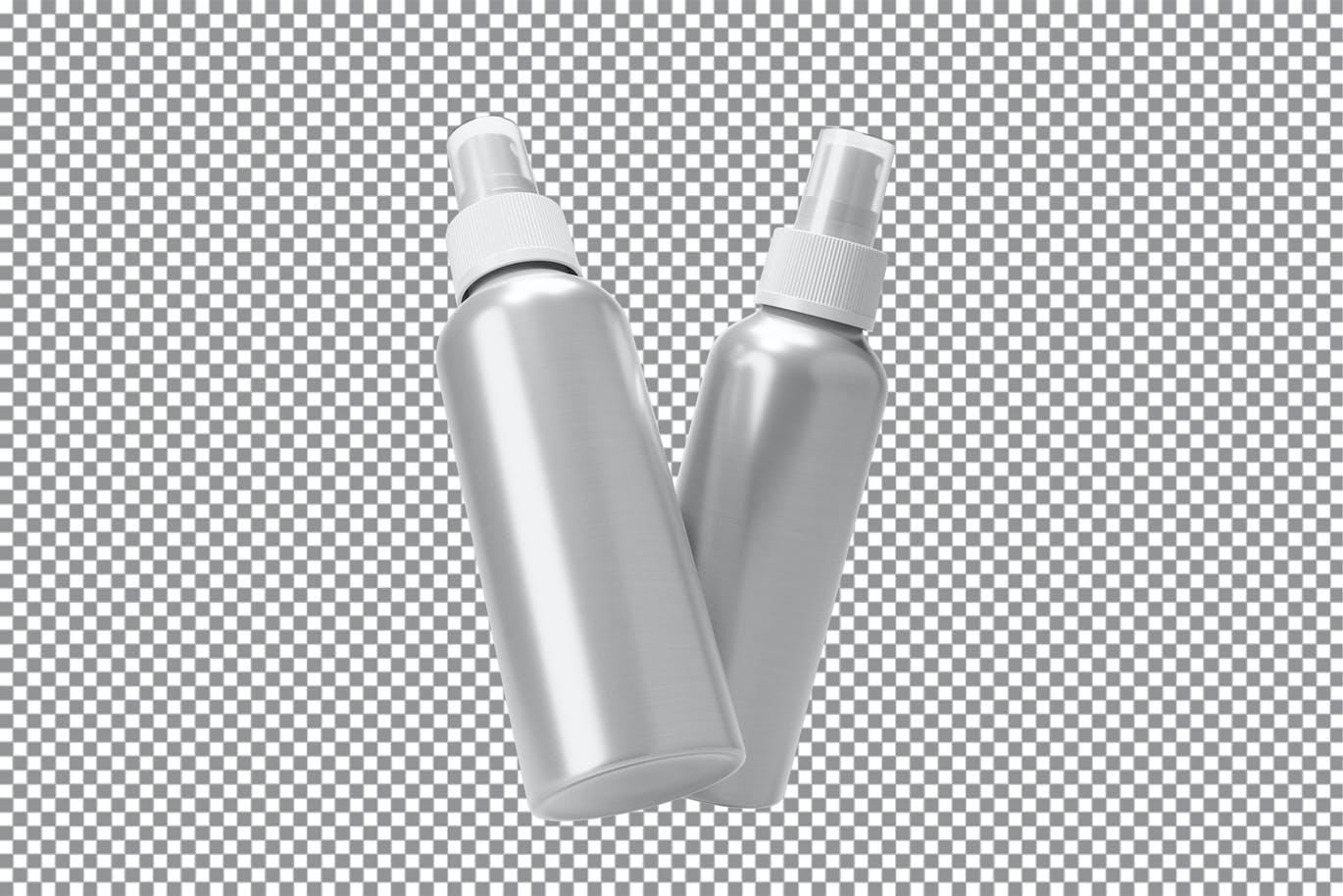 铝制喷雾瓶包装设计样机图psd模板 Aluminum Spray Bottle Mockup Vol.2